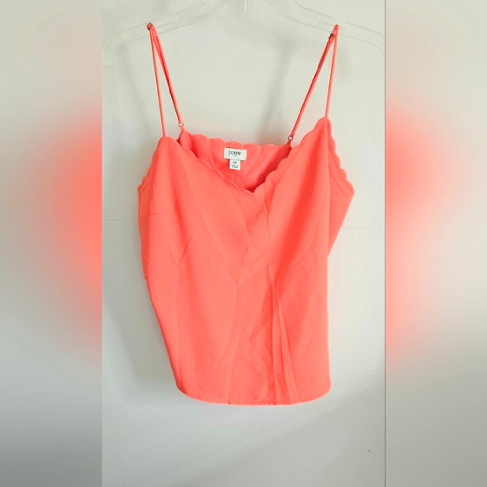 J Crew Neon Scallop Edge Tank Top